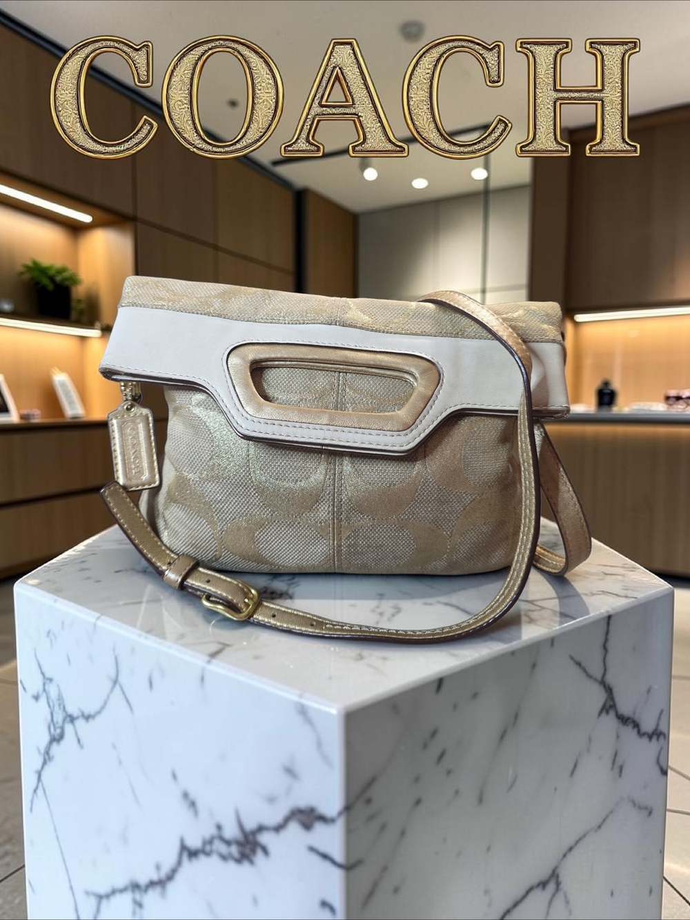Coach Bonnie Foldover Gold  Crossbody Bag